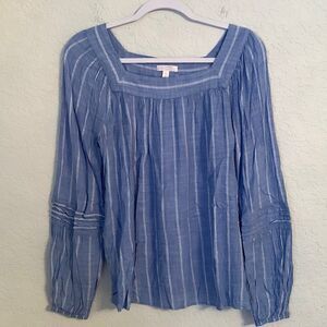 Lauren Conrad Viscose Blend Striped Sguare Neckline Gypsy Tunic Size M